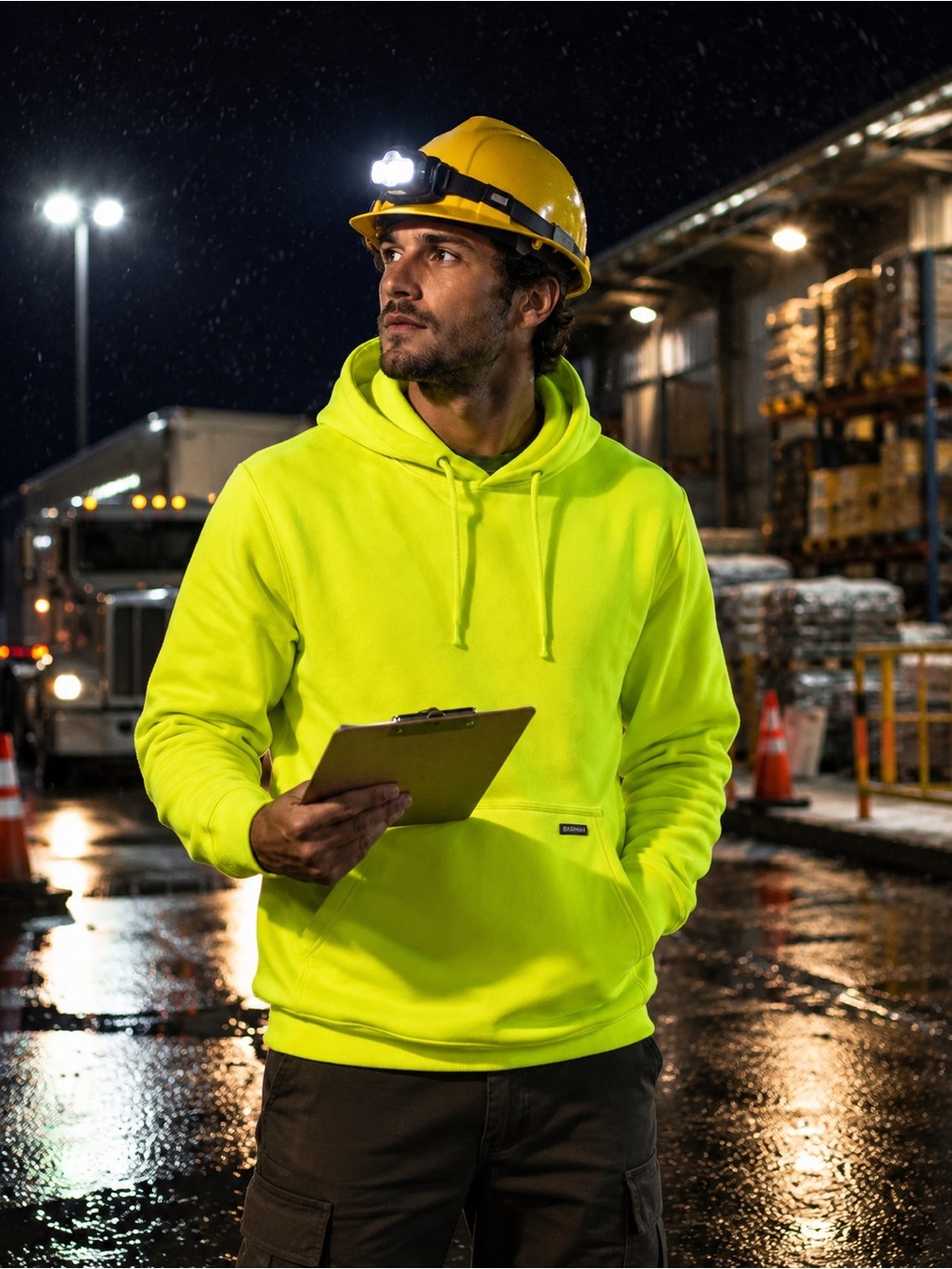 Brahma Neon Lime Pull Over Hoodie